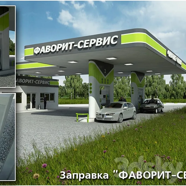 gas station 3D Model