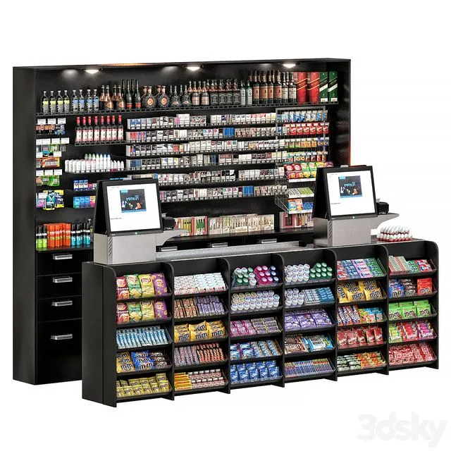 Gas station store 3D Model