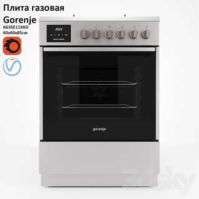 Gas stove Gorenje K635E11XKD 3D Model