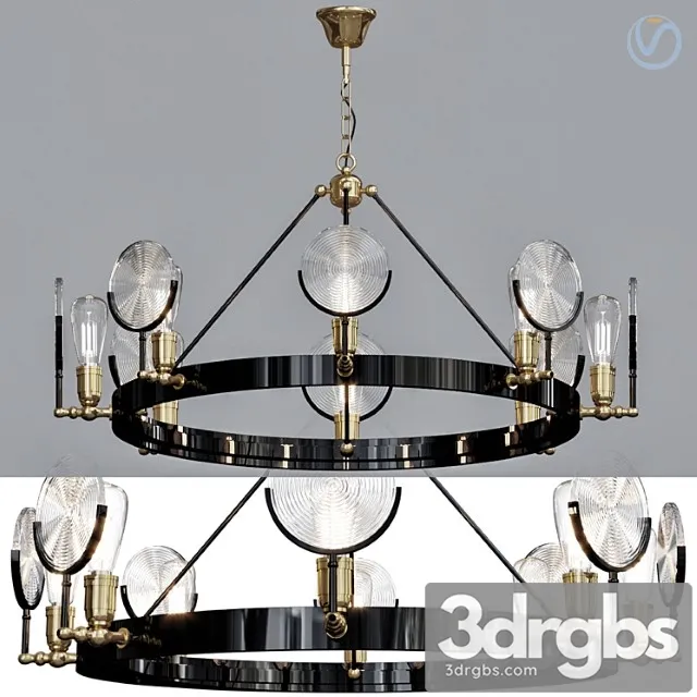 Gaslight lens chandelier 3D Model Free
