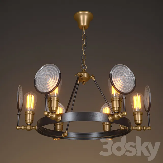Gaslight_lens_chandelier_6 3D Model