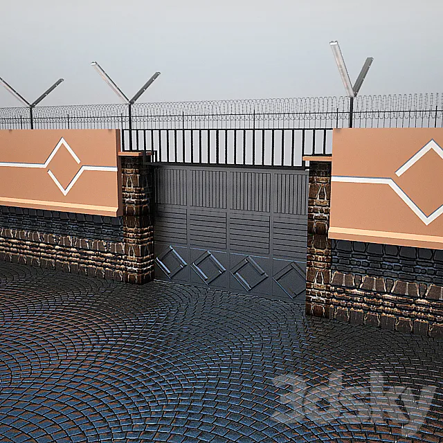 Gated and paving 3D Model