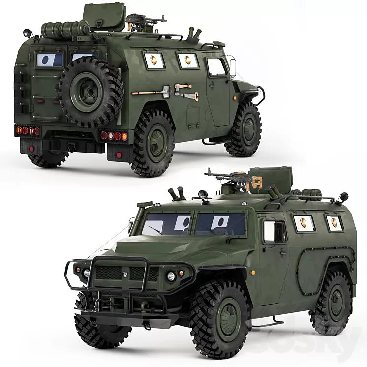 Gaz Tiger M 23115 3D Model Free Download