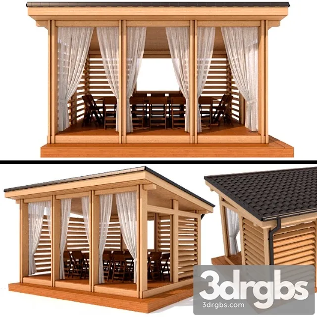 Gazebo In Modern Style 2 3D Model Free