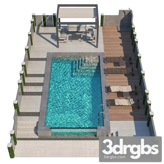 Gazebo Swimming Pool 5 3D Model Free