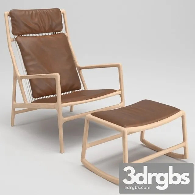 Gazzda dedo lounge chair and dedo footstool 2 3D Model Free