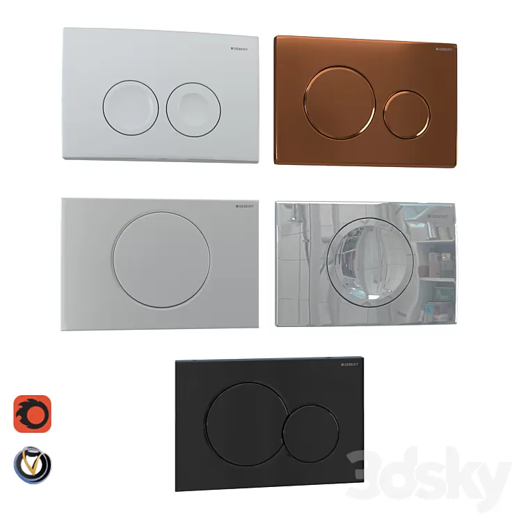 GEBERIT flush plates for installation 5 pcs. (part 1) 3D Model Free