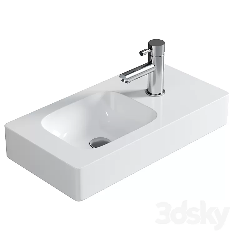 Geberit iCon hand washbasin white with KeraTect 3D Model Free