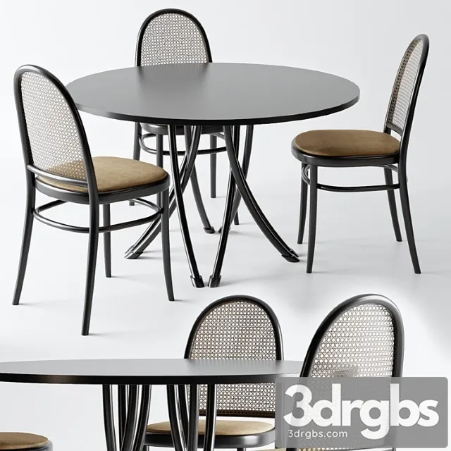 Gebrueder Thonet Vienna Table and Chair 3D Model Free