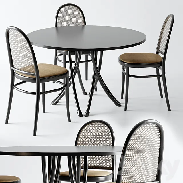 Gebrueder Thonet Vienna - Table and Chair 3D Model