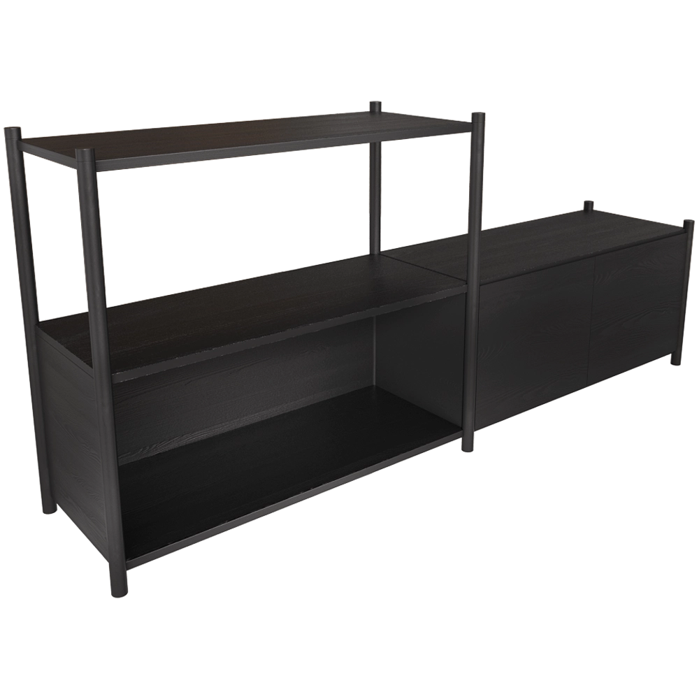 Gejst - Bookcase Sceene D black oak 3D Model