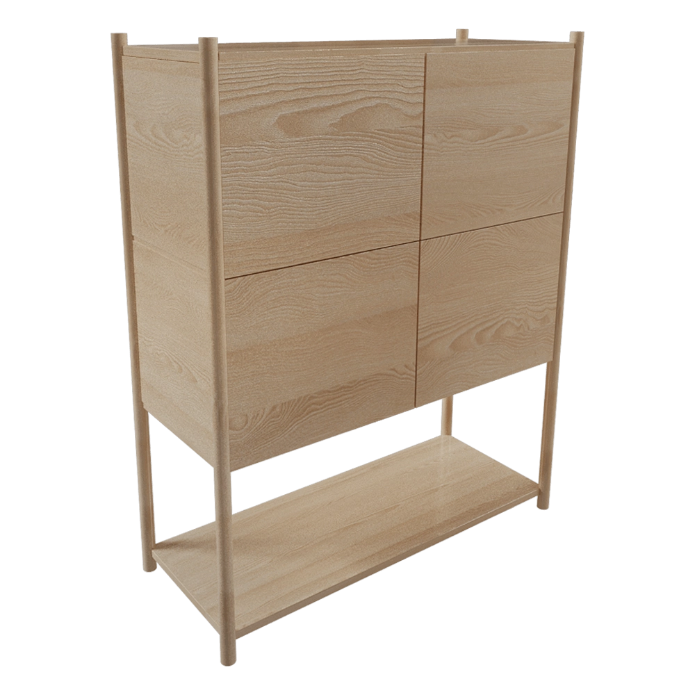 Gejst  - Bookcase Sceene E light oak 3D Model