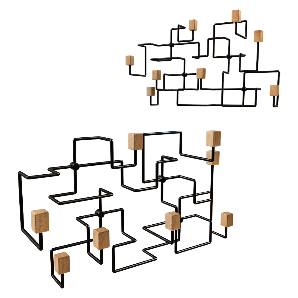 Gejst - Coat rack Underground black/oak 3D Model