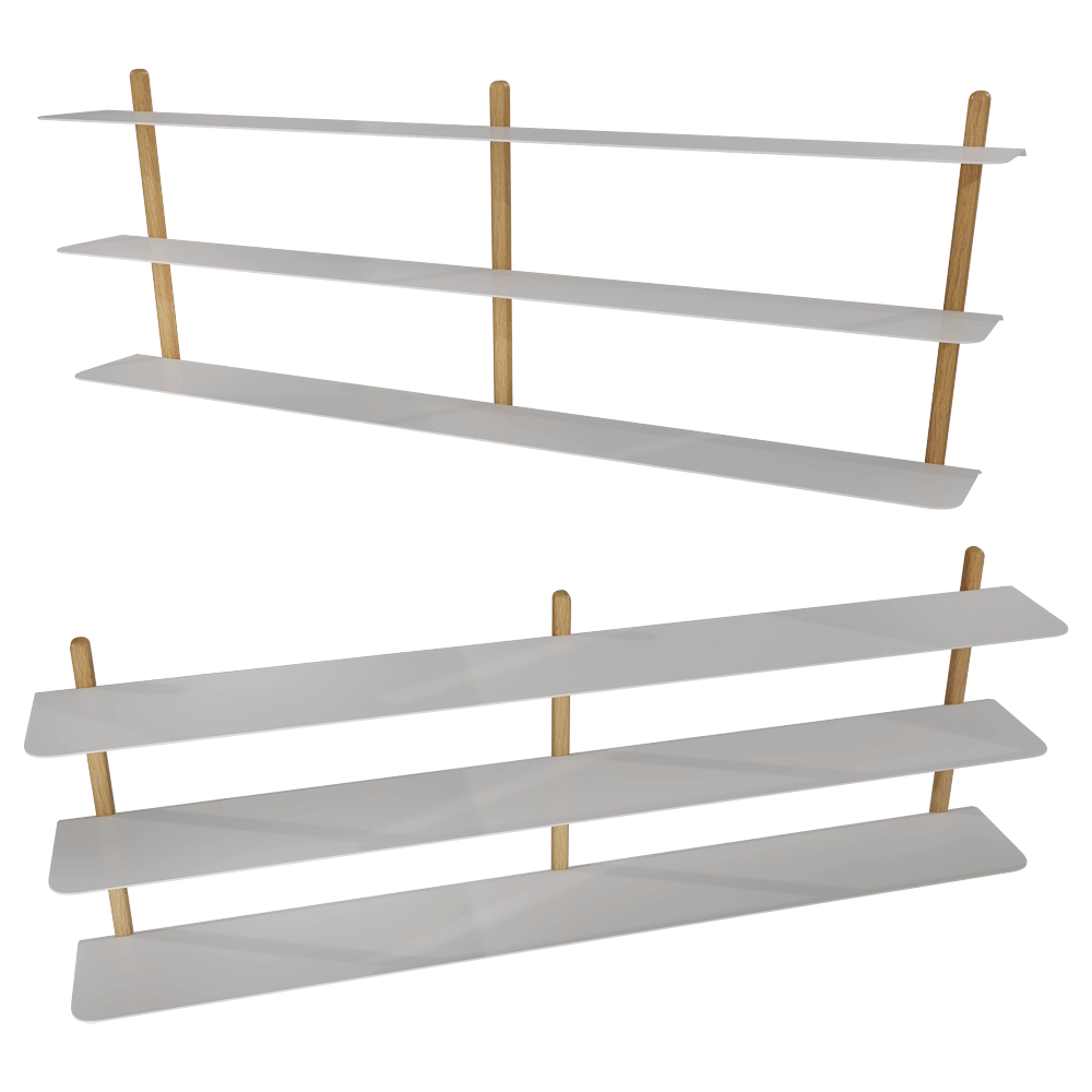 Gejst  - Shelf Nivo D light oak white 3D Model