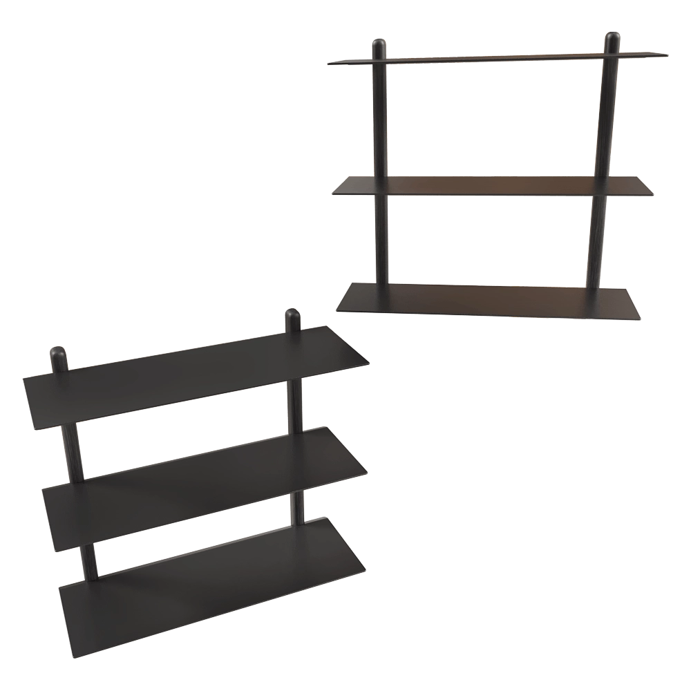 Gejst  - Shelf Nivo Large A black ash black 3D Model