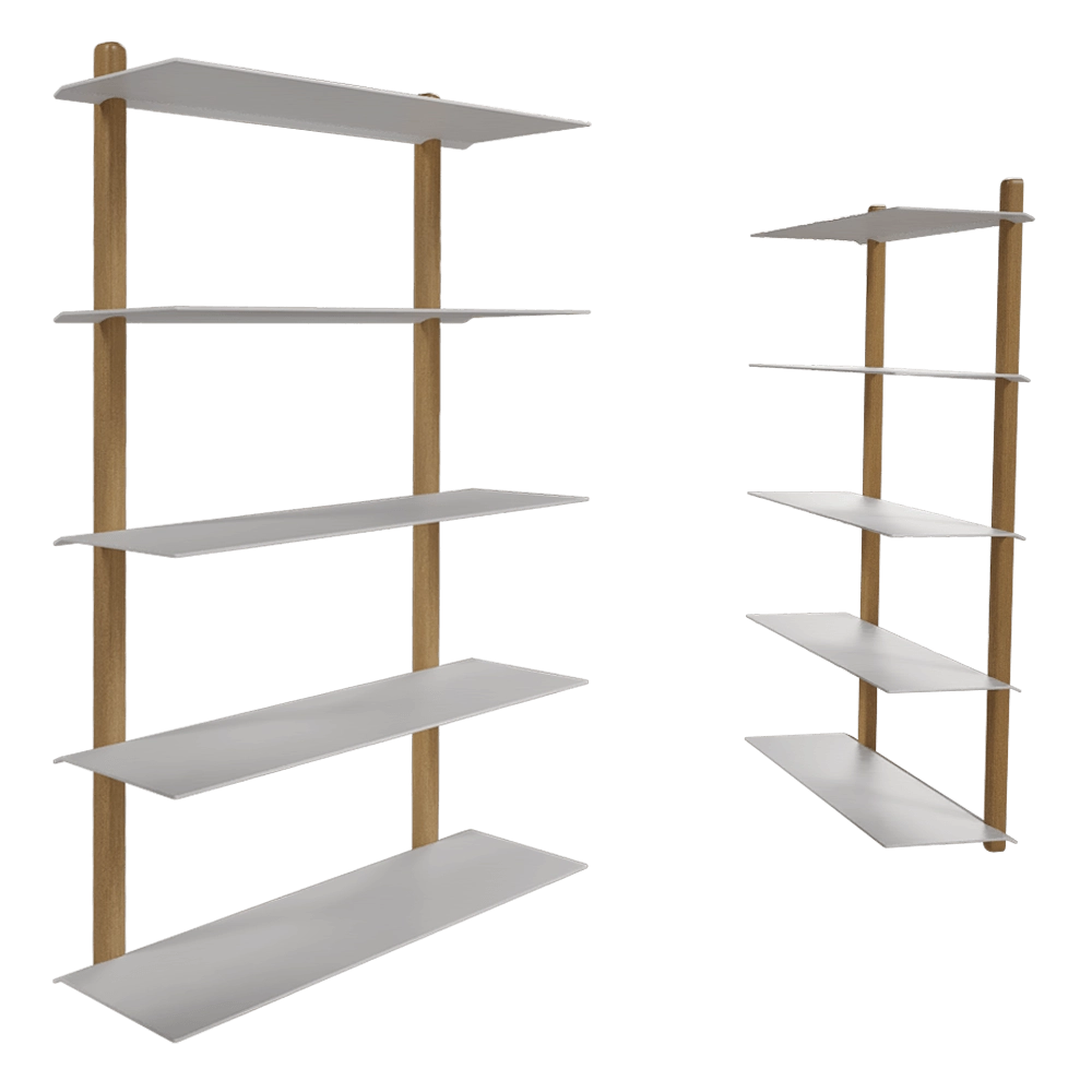 Gejst  - Shelf Nivo Large E light oak white 3D Model