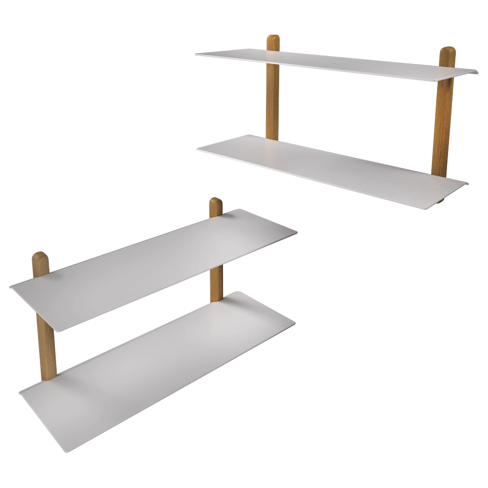 Gejst  - Shelf Nivo large F light oak white 3D Model