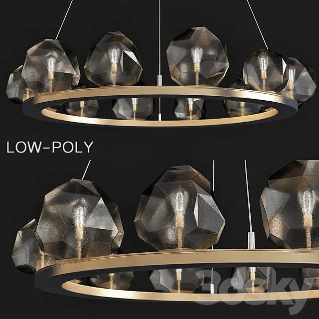 Gem Ring Single Tier Chandelier 3D Model