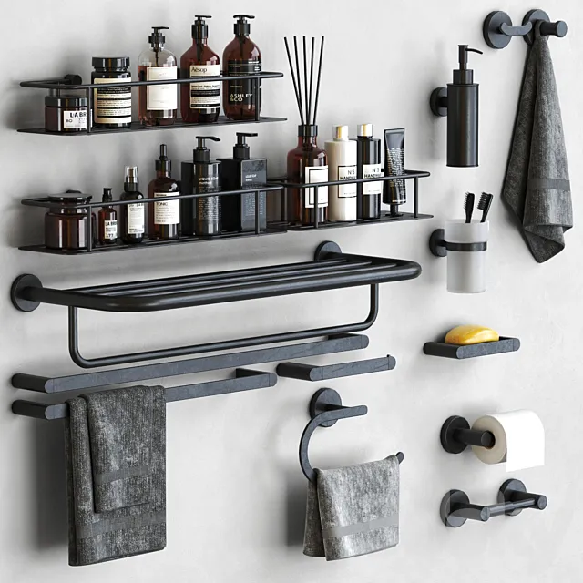 General Hotel bathroom accessories 3 3D Model