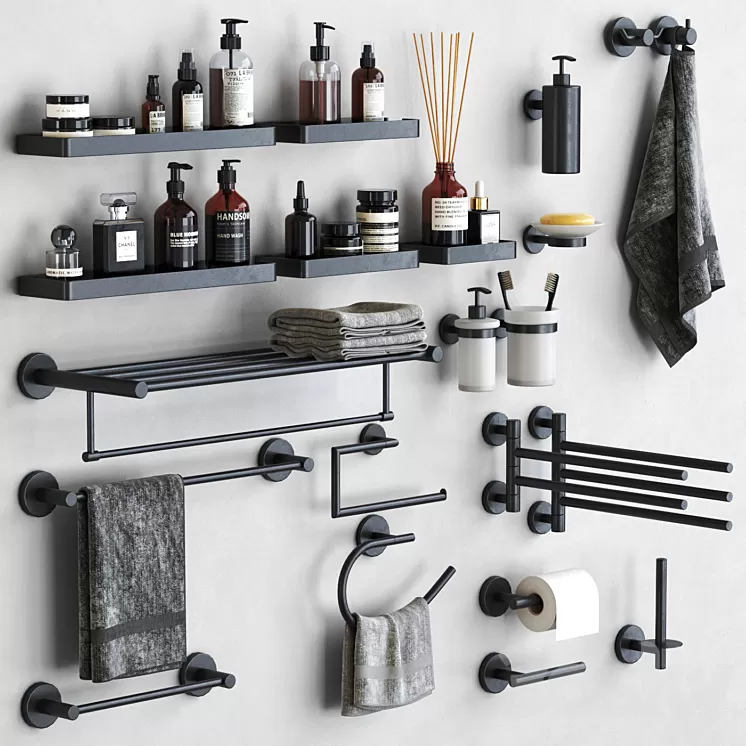 General Hotel bathroom accessories 3D Model