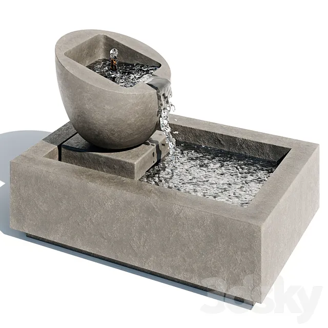Genesis II Garden Water Fountain 3DModel
