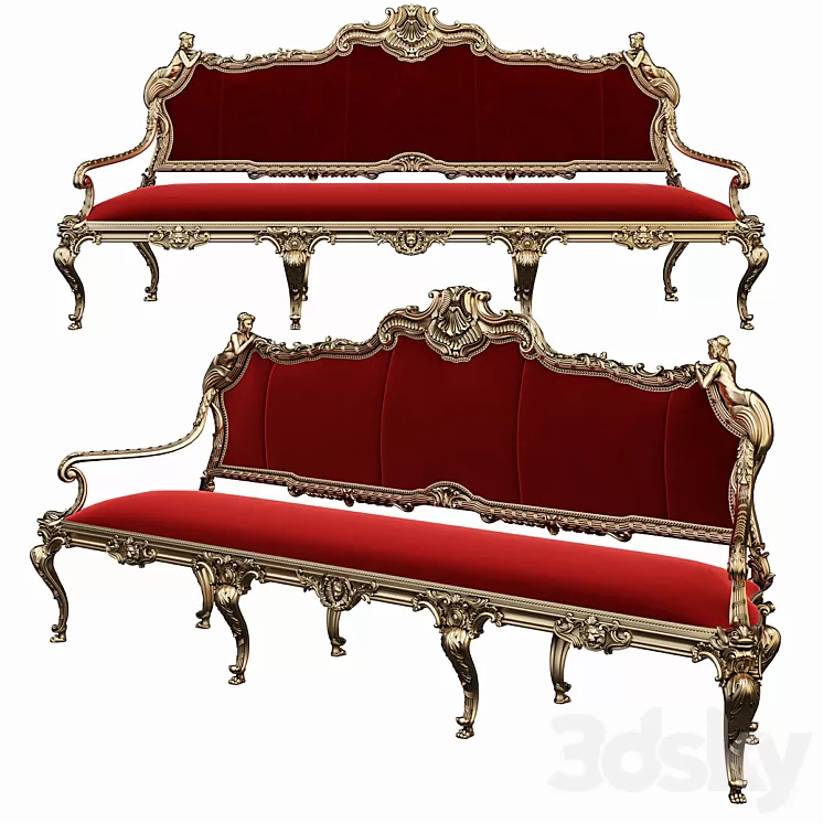 Genoese-style sofa 3D Model Free