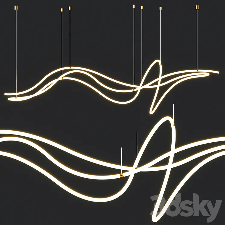 Geometric LED Line Chandelier Free Download