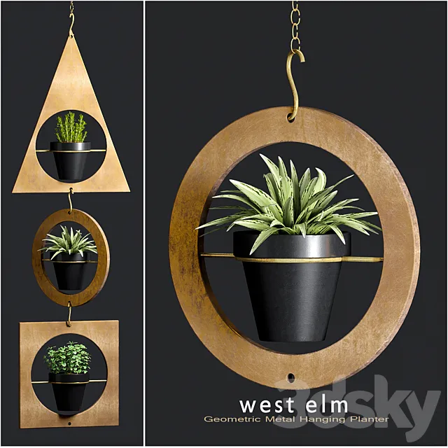 Geometric Metal Hanging Planter 3D Model