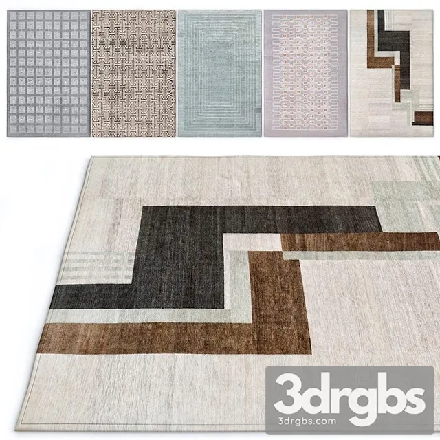 Geometric Rugs Set 3D Model Free