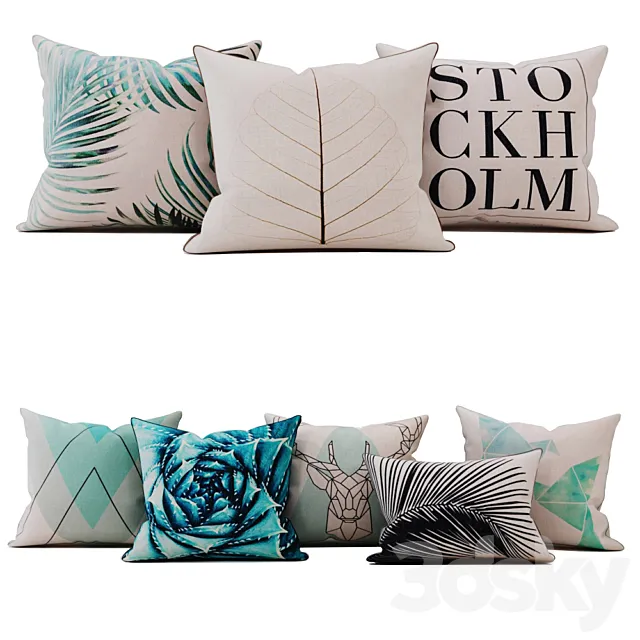 Geometry Throw Pillow 3D Model