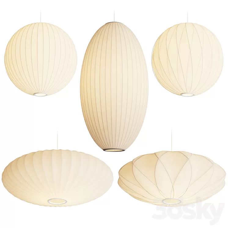 George Nelson Bubble Pendant Lamps 3D Model