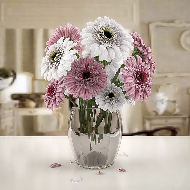 GERBERA FLOWER VASE 3D Model