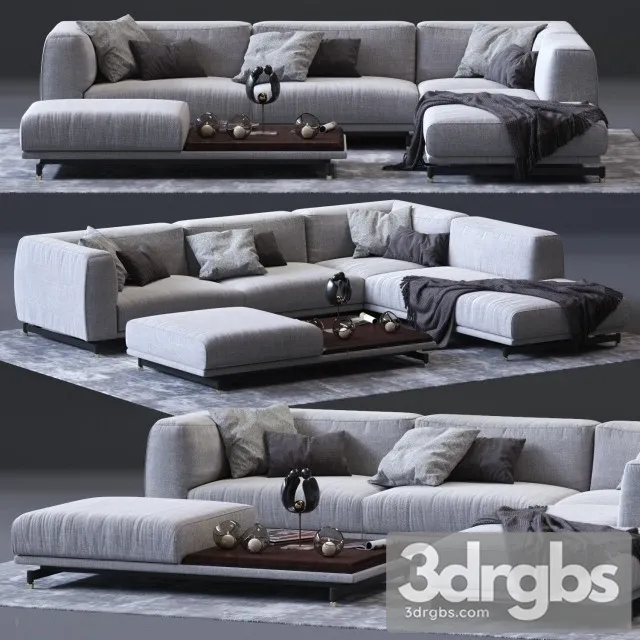 Germain Corner Sofa 01 3D Model Free