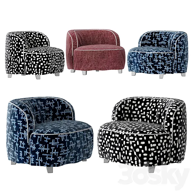 Gervasoni armchairs More 3DModel