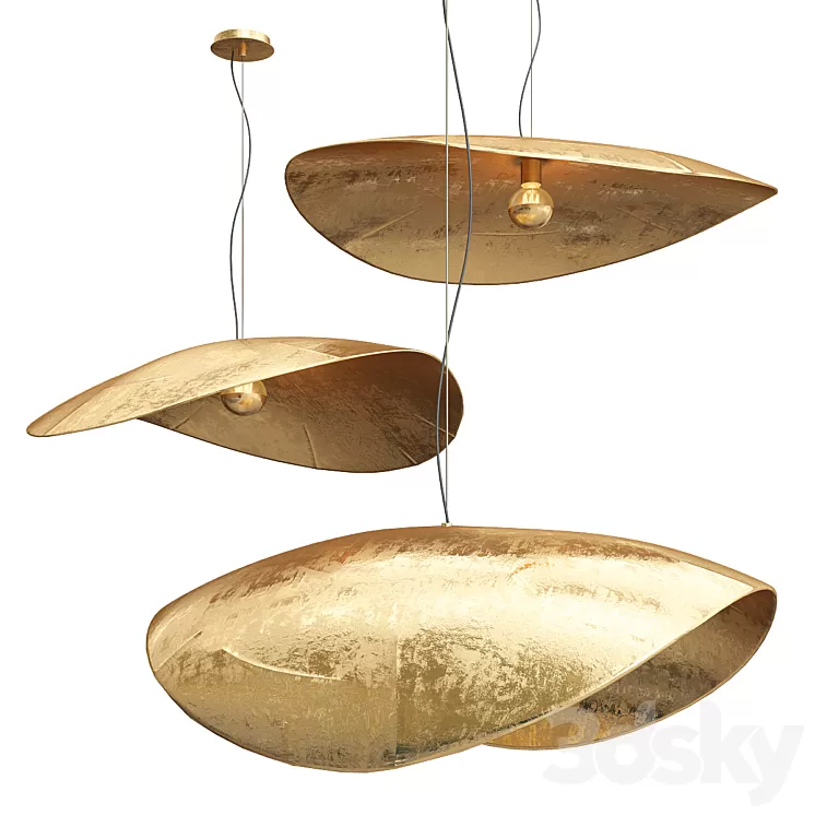 Gervasoni Brass Pendant – 3 shapes 3D Model
