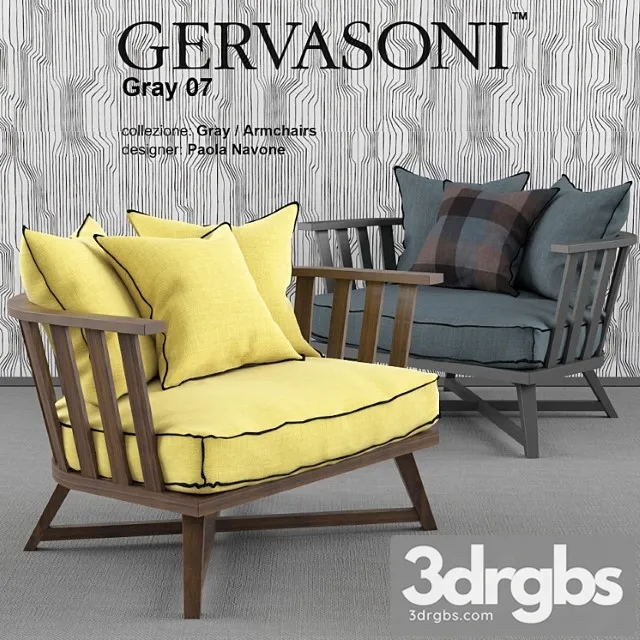 Gervasoni gray 07 armchair 3D Model Free