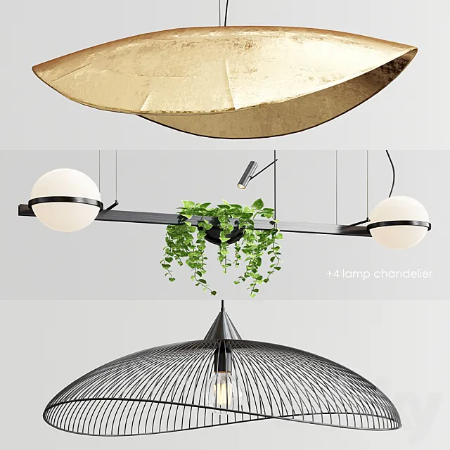 Gervasoni Vibia Kasteli Chandelier - 3 type 3D Model