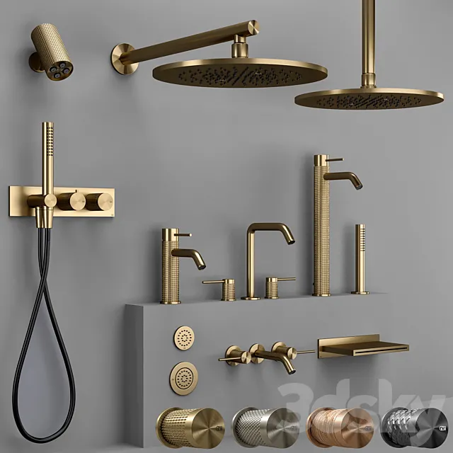 Gessi 316 collection bathroom faucet set (CESELLO-MECCANICA-INTRECCIO-TRAME) 3D Model
