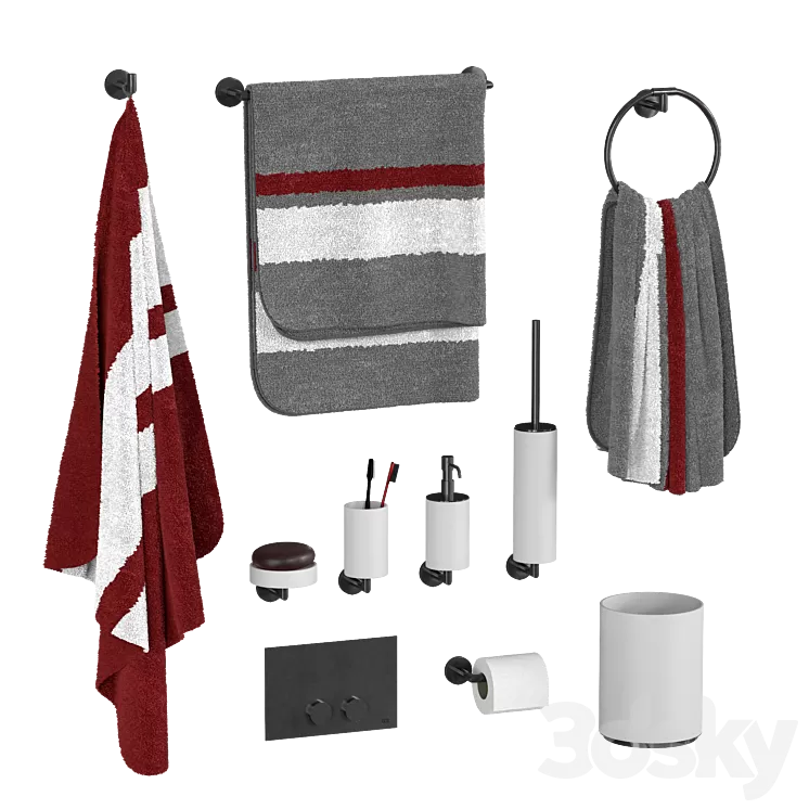 Gessi Anello bathroom accessory set 3D Model