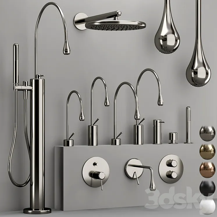GESSI GOCCIA bathroom faucet collection 3D Model Free