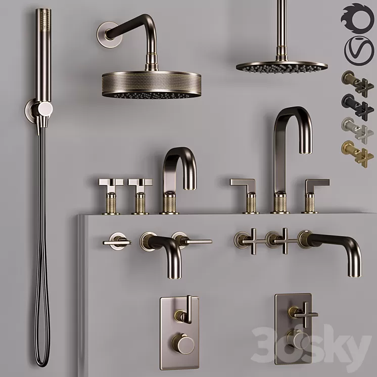 Gessi_bathroom_inciso_faucet_set 1 3D Model