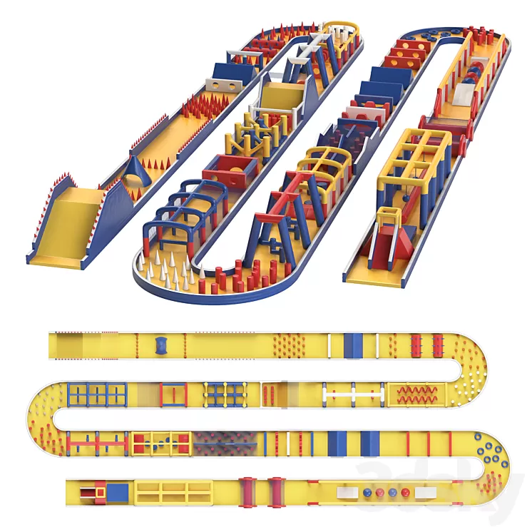 Giant obstacle course Miss Muddy 3D Model