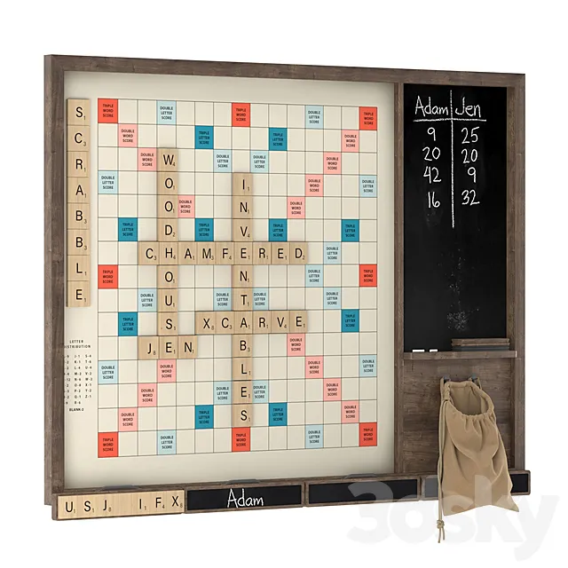 Giant wall scrabble 3D Model