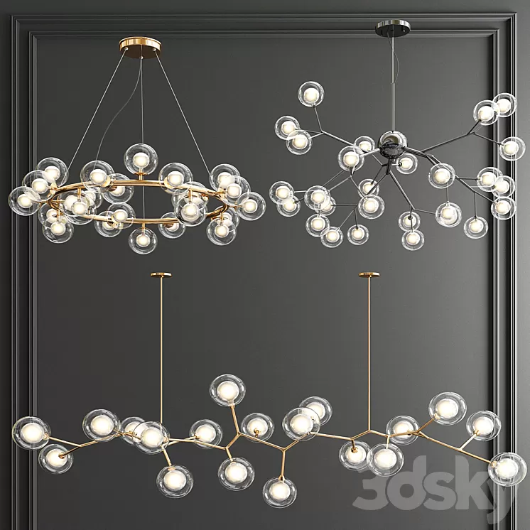 Giffin Minosi Bubbles Chandelier – 3 type 3D Model