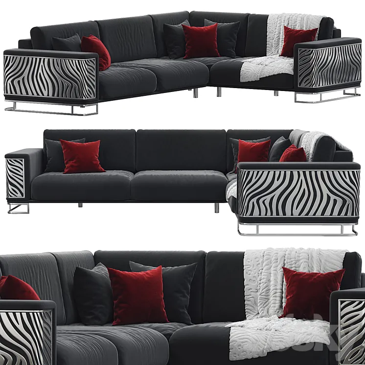 Gilletti Full Corner Sofa 3D Model Free