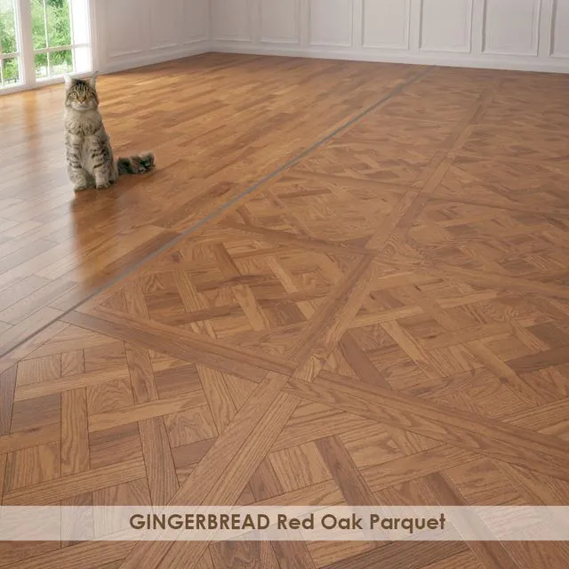 GINGERBREAD Red Oak Parquet Versailles 3D Model