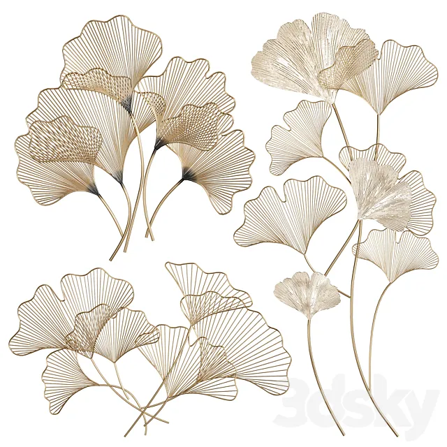 Ginkgo wall decor 2 3D Model