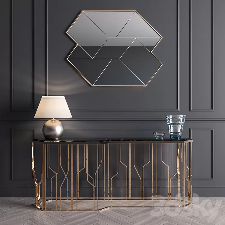 Ginza Longhi Console - Vray Material 3D Model