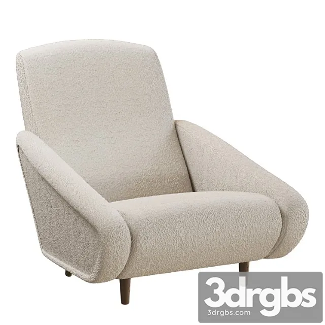 Gio Ponti 807 Style Pair Of Armchairs In Wool 3D Model Free