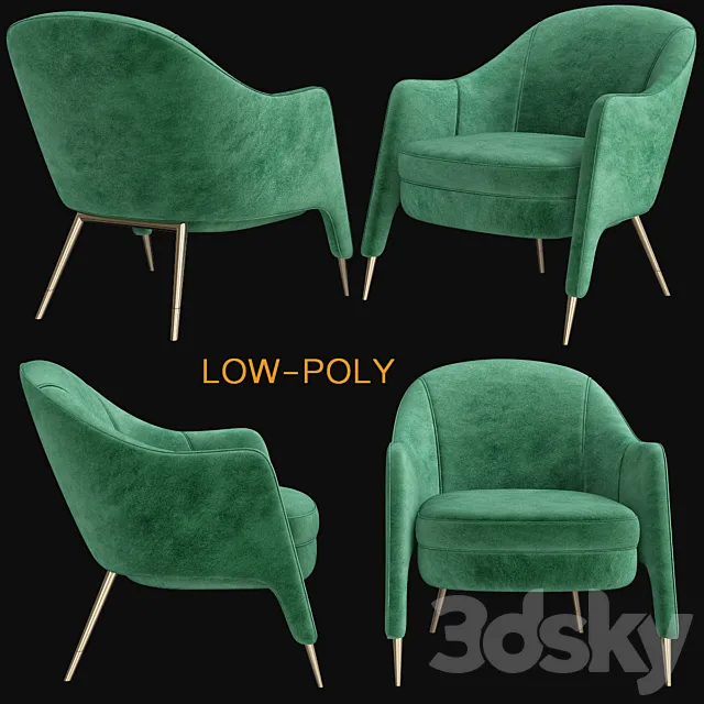 Gio Ponti Unique Armchair 3D Model